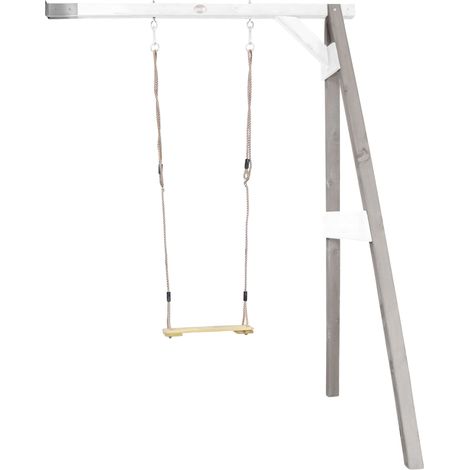 Axi Portique Mural En Bois Fsc Gris / Blanc Avec Balançoire Enfant Balançoire Pour L’Extérieur / Le Jardin (1/5)