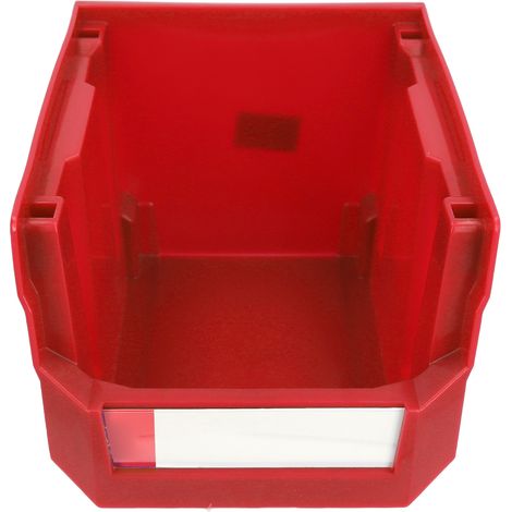 Boîte de rangement en plastique empilable et suspendable, bac de stockage 276 x 213 x 178 mm rouge pour bonbons, quincaillerie et fournitures artisanales (1/5)
