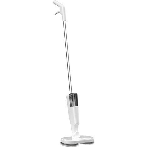Serpillière électrique sans fil légère rechargeable avec pulvérisateur d'eau pour sols parquet carrelage marbre blanc (1/5)