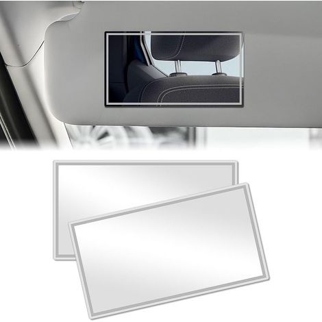 Miroir de courtoisie de voiture, 2 PCS petit Miroir de Maquillage de Voiture,Miroir Pare Soleil Voiture,Miroir de maquillage autocollant,Miroir HD pour voitures et aux salles de bains (1/5)