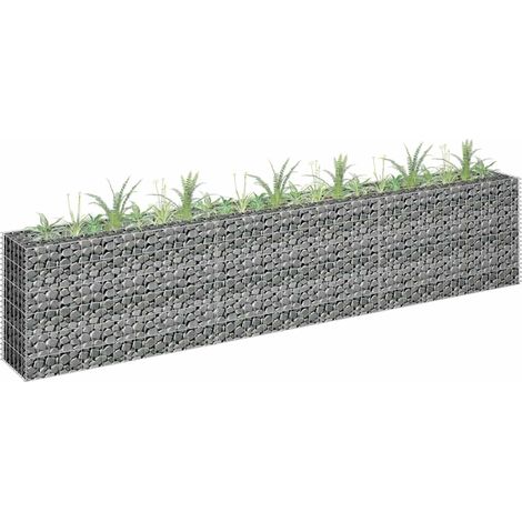 Lit surélevé à gabion-Jardinière en cage à pierre-Jardinière à gabion Acier galvanisé 270x30x60 cm (1/5)