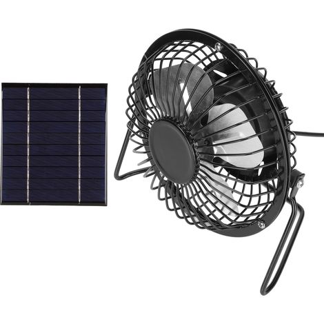 Ventilateur solaire 2,5 W 5 V. Ce ventilateur solaire peut recharger un téléphone portable grâce à une batterie externe de 3,7 V. (1/5)