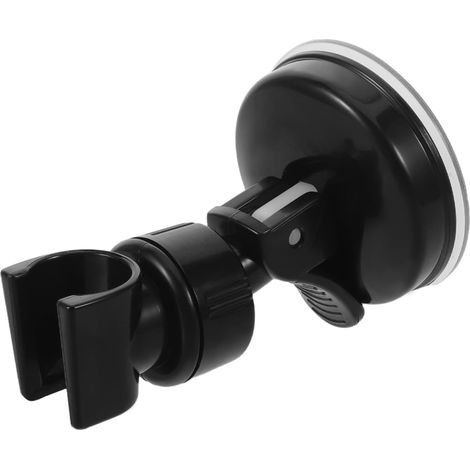 Support de douche à ventouse Homoyoyo en plastique noir, élégant support de douchette à main avec ventouse puissante (1/5)