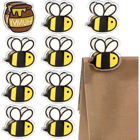 Clip per chiudere sacchetti di pane, patatine, snack e patate a forma di sacchetto, divertenti accessori per la cucina (10 pezzi)
