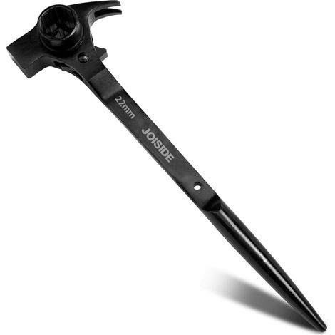 Clé d'échafaudage Cliquet 4 en 1 17/22 mm Clé à échafaudage Marteau Arrache Clous Poinçon Conique Cliquet Réversible Cr-V Clef Echafaudage (1/5)