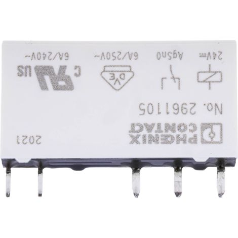 Relais de puissance Phoenix Contact REL-MR- 24DC/21, 1 RT, bobine 24V c.c. Montage sur CI ( Prix pour 1 )