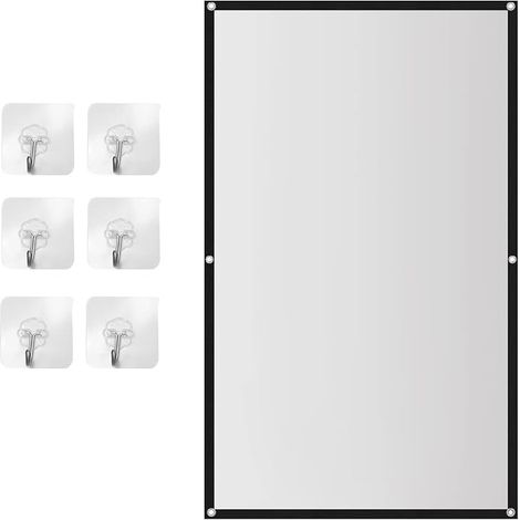 Portable Projector Screen for Home Theater Outdoor HD Anti-Wrinkle Foldable White 84 Inches (1/5)