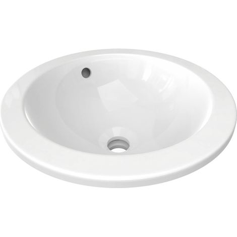 Ideal Standard – Lavabo encastré 38 cm avec déversoir – Argile réfractaire fine – Dimensions 380x165x380 mm – Avec trop-plein et kit de fixation - E505101