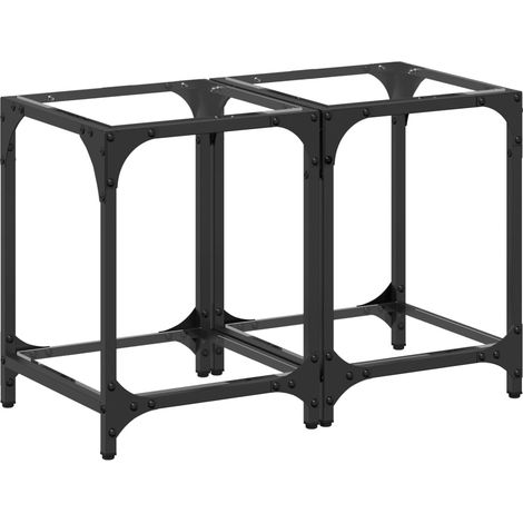 Tables basses avec dessus en verre transparent 2 pcs  Table de salon  Table de café acier (1/4)