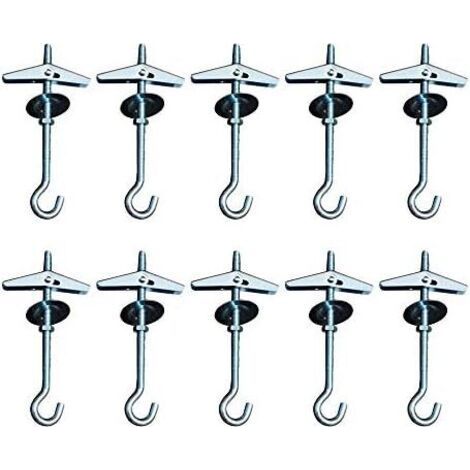 FENOPLASTICA9cm Heavy Duty Crochets De Plafond Swag Suspendus Crochets À Bascule Boulon Ailes Crochet,pour L'installation Au Plafond Suspendu Plantes Fixation Murale Crochets D'orchidées(10) (1/5)