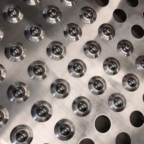 Roulette transfert billes inox 360° - 8, Roulement billes meuble transport lourd rotation libre intérieur - Inox/Argenté Aucuneary (1/4)