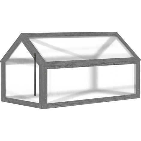 Mini invernadero de madera 90 x 52 x 49,5 cm gris HOMVRA (1/5)