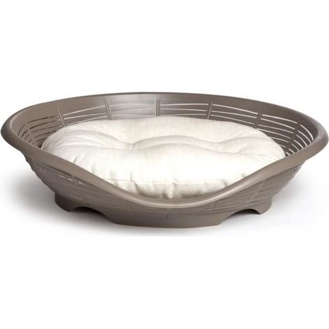 Panier pour animaux avec coussin - 48 x 46 cm - Taupe - Livraison gratuite