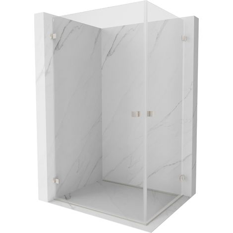 Mexen Lunar-B Duo Duschkabine Schwingtür 95 x 85 cm, transparent, gebürstetes Nickel - 832-095L-085P-97-00