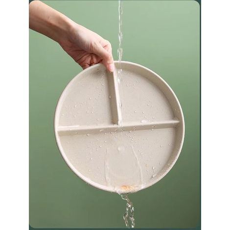 4-teiliges Portionsschüssel-Set, 22 cm, bruchsicher, wiederverwendbar, für Picknicks und Desserts, 3 Fächer (1/4)