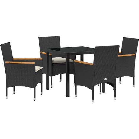 Maison Exclusive - Conjunto de Comedor de Jardín 5 uds. Negro rat (1/5)