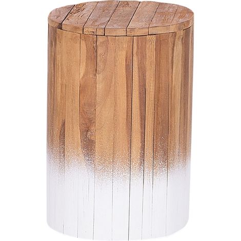 Beistelltisch MOVAS Teakholz Braun / Weiß