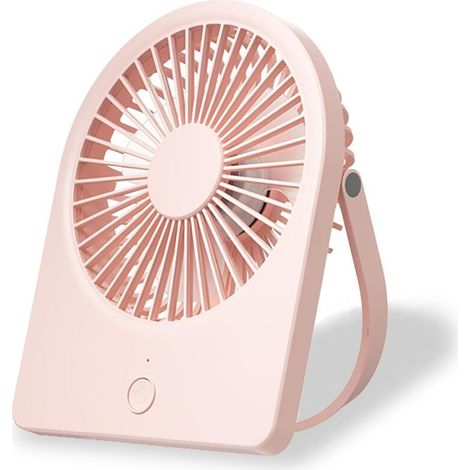 Ventilateur de table, ventilateur mural, puissant 3 vitesses, chargement USB, veilleuse chaude, adapté au travail/camping/études (rose, sans affichage numérique) (1/5)