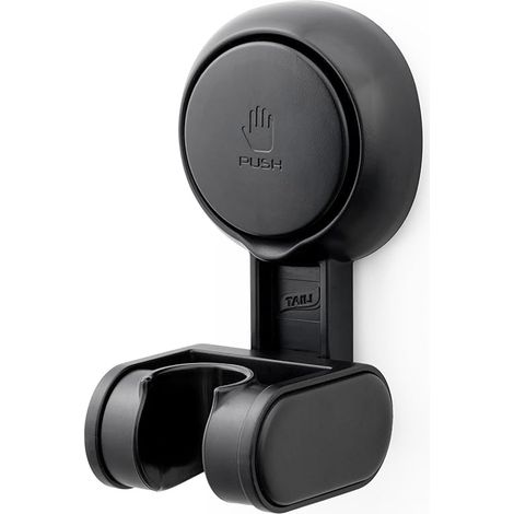 Support de Pommeau de Douche à Ventouse sans Perçage, étanche et Réglable en Hauteur, Support de Pommeau de Douche pour Salle de Bain, Grand Angle Réglable, Noir