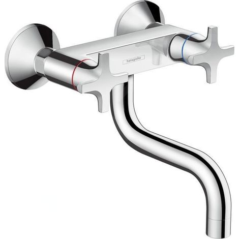 Hansgrohe Logis classic Robinet de cuisine mural avec bec dessous chrome (1/4)