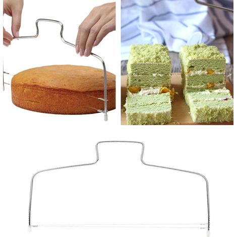 Ustensiles de pâtisserie : Coupe-gâteaux double en acier inoxydable, trancheuse à gâteaux, outil à découper les gâteaux, emporte-pièce double. (1/5)