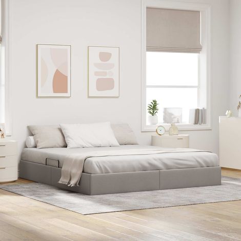 Estructura de Cama Ottoman Taupé 160 x 200 cm tela (1/5)