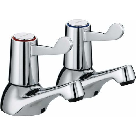 Bristan Value Lever Chrome Bath Taps with Ceramic Disc Valves - VAL2-3/4-C-CD