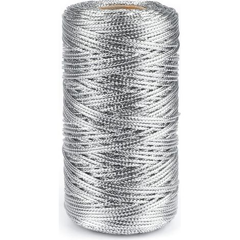 Metallisch-silberne Drahtkordel, 1,5 mm, für Bastelarbeiten, Geschenkverpackungen, Weihnachtsdekoration (nicht elastisch) (1/5)