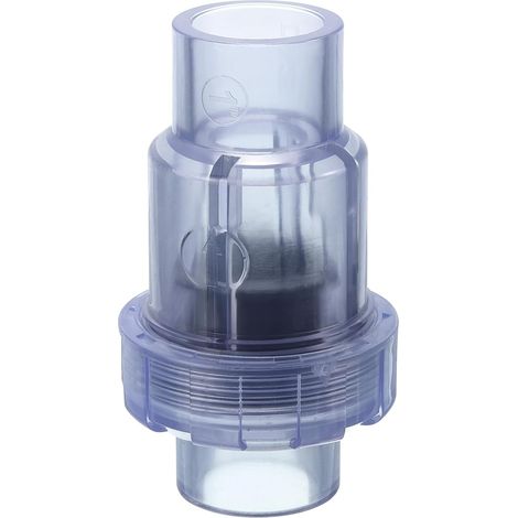 Clapet Anti-Retour UPVC, 32mm ID Clapet Anti-Retour Simple Union Pour Tuyau OD 1" DN25 Slip Swing Clapet Anti-Retour Pour Prévention De Retour D'Eau, Transparent (1/5)