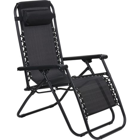 No Brand chaise de jardin Noir H107xl67xL93cm (1/2)