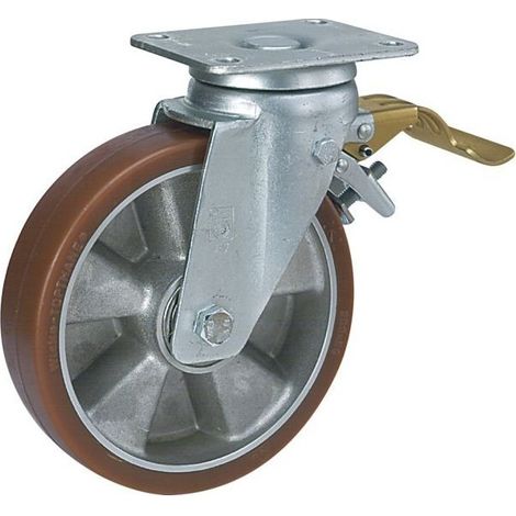 Roue Pu Pivotante Frein D160 Mobilité Et Sécurité Pour Charges Lourdes - Prodif Somec