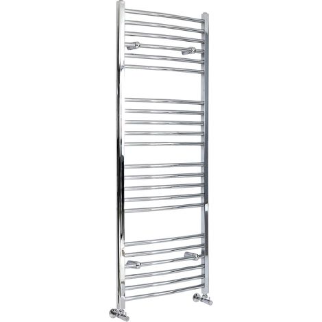 Milano Kent Chrome Curved Bar Heated Towel Rail Radiator - 1600mm x 600mm (1/4)