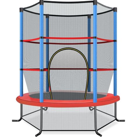 Filet 360° et structure acier pour rassurer les parents, trampoline enfant pour intérieur et extérieur (1/5)