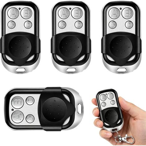 4 Pièces Telecommande Universelle Portail, 433.92 MHz Code Fixe Bip, Bip Portail Universelle, Télécommande Porte de Garage sans Fil Compatible 4 Boutons Touches Copieuse pour Portail et Garage (1/5)