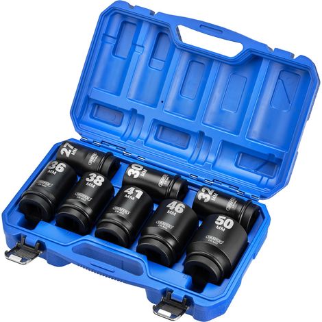 Draper 8-Piece 1-Inch Square Drive Deep Impact Socket Set – Metric Deep Impact Socket Set for Heavy-Duty Automotive and Industrial Use