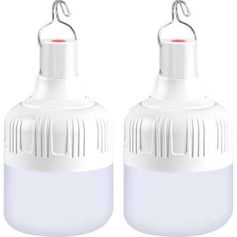2 Stück LED Campinglampe, USB Wiederaufladbare Camping Licht, 3 Helligkeiten Leuchtmodi, Tragbare Zeltlampe zum Aufhängen Wasserdicht Outdoor Lampe für Angeln Wandern Stromausfall Notfall Garten