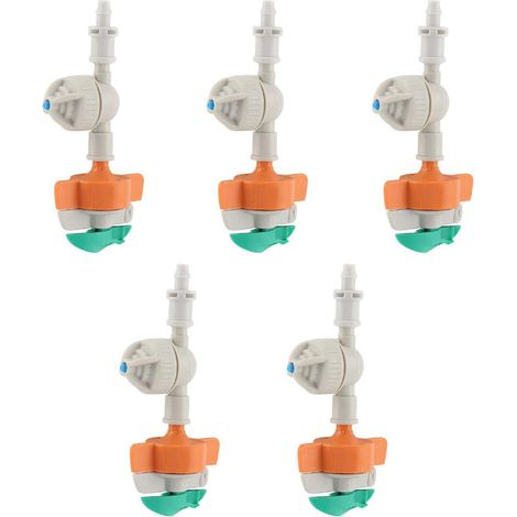ZHIJIA PREMIUM Lot de 5 pulvérisateurs suspendus rotatifs 360° micro-irrigation réglables serre pelouse jardin (1/5)
