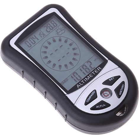Altimetre - Thermometre - Boussole Gps - Barometre - Prevision Meteo - Affichage Led - 8 En 1 - 9.1 X 2.1 Cm - 0.28 Kg (1/5)