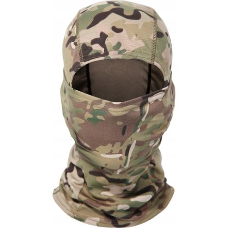 Militärische Sturmhaube, thermoaktiv, taktisch, ASG, 1 Loch, Tarnmuster, Khaki