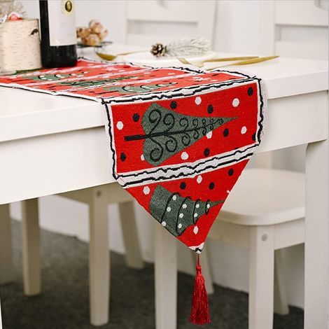 Tovaglia di Natale, Tovaglia Decorativa per Tavola di Natale, Decorazione per Tavola di Natale, Runner da Tavolo di Natale, Tovaglia Lunga 1,8 m Decorazioni di Natale, per Decorazione della Tavola di (1/5)