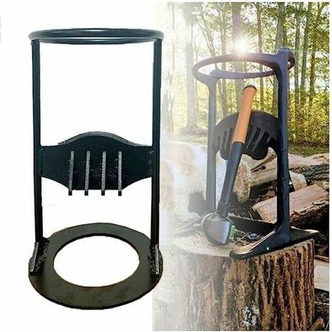 Fendeuse Allumée Au Bois De Chauffage,Fendeuse Bûches Manuelle,Cale en Fonte Fendue Allumée Au Bois Chauffage ,Black (1/5)