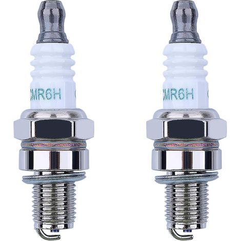 Lot de 2 bougies d'allumage CMR6H, bougies de rechange adaptées aux tondeuses à gazon avec chaîne (1/5)