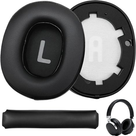 Coussinets Casque Mousse Rechange pour JBL Tune 700BT avec Coussinet Arceau, Cuir Protéiné Doux Respirant Mousse Mémoire Forme Sans Outils Compatible 700BT/710BT/720BT/750BTNC/760NC/770NC Noir (1/5)