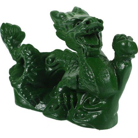 Statue de dragon chinois en bois sculpté, ornement de table ou de bureau.-9.50X5.50X2.50CM-Green (1/4)