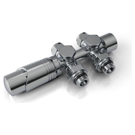 FugaFlow Eccelente Acces Kit de raccordement radiateur universel droit et angle droit chrome (1/4)