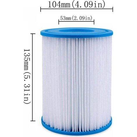 Lot de 4 cartouches filtrantes pour piscine de type II - Pour filtre de type II - Pour 58094 (1/4)