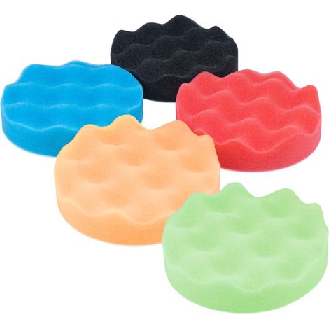 Polierschwamm-Set, 5-teiliges Klett-Polierschwamm-Set, 80 mm, amio-03707 (1/3)