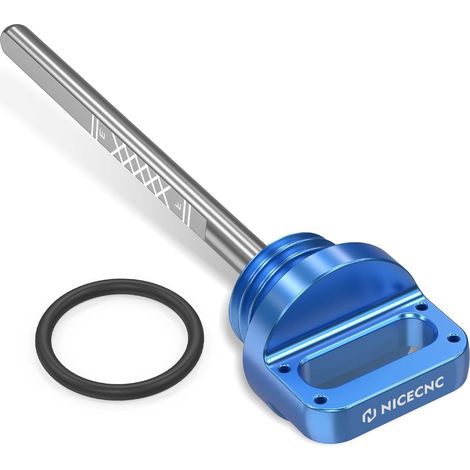 Jauge d'huile moteur bleue T6 en aluminium Compatible with Raptor 700 YFM700 YFZ 450 2004-2009, 2012-2013, remplacement pour 5LP-21761-00-00 Voir montage (1/5)