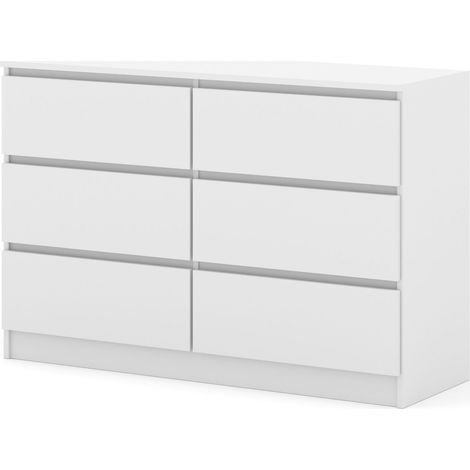 Cómoda MAJA S6 120 cm blanco mate con 6 cajones (1/5)