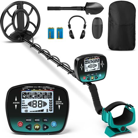 Détecteur de métaux polyvalent, longueur, sensibilité et tonalité réglables, compatible avec tous les modes (Métal/DISC/PP), avec écran LCD, kit professionnel de détection d'or sur plage (TX910)